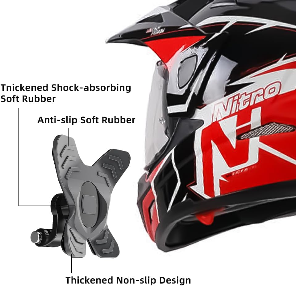 DJI Action 6 Helmet Chin Mount, Motorcycle Chin Strap Attachment with Extension Arm Dirt Bike Holder Compatible with GoPro Hero 13/12/11/10,DJI Osmo Action 6 2 3 4 5 pro