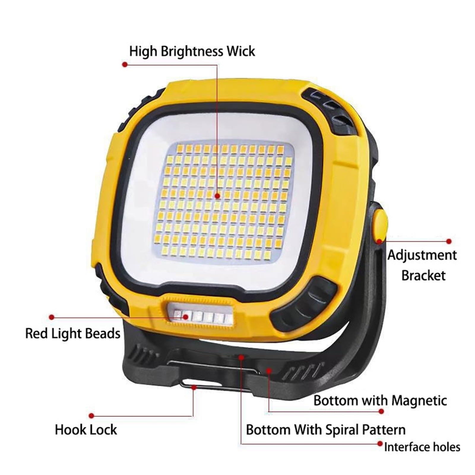 Linterna LED Portátil Con Luz Potente For Exteriores, Camping, Pesca, Emergencia, Lámpara De Trabajo Magnética Recargable Brillo Ultra Alto(W892-3)