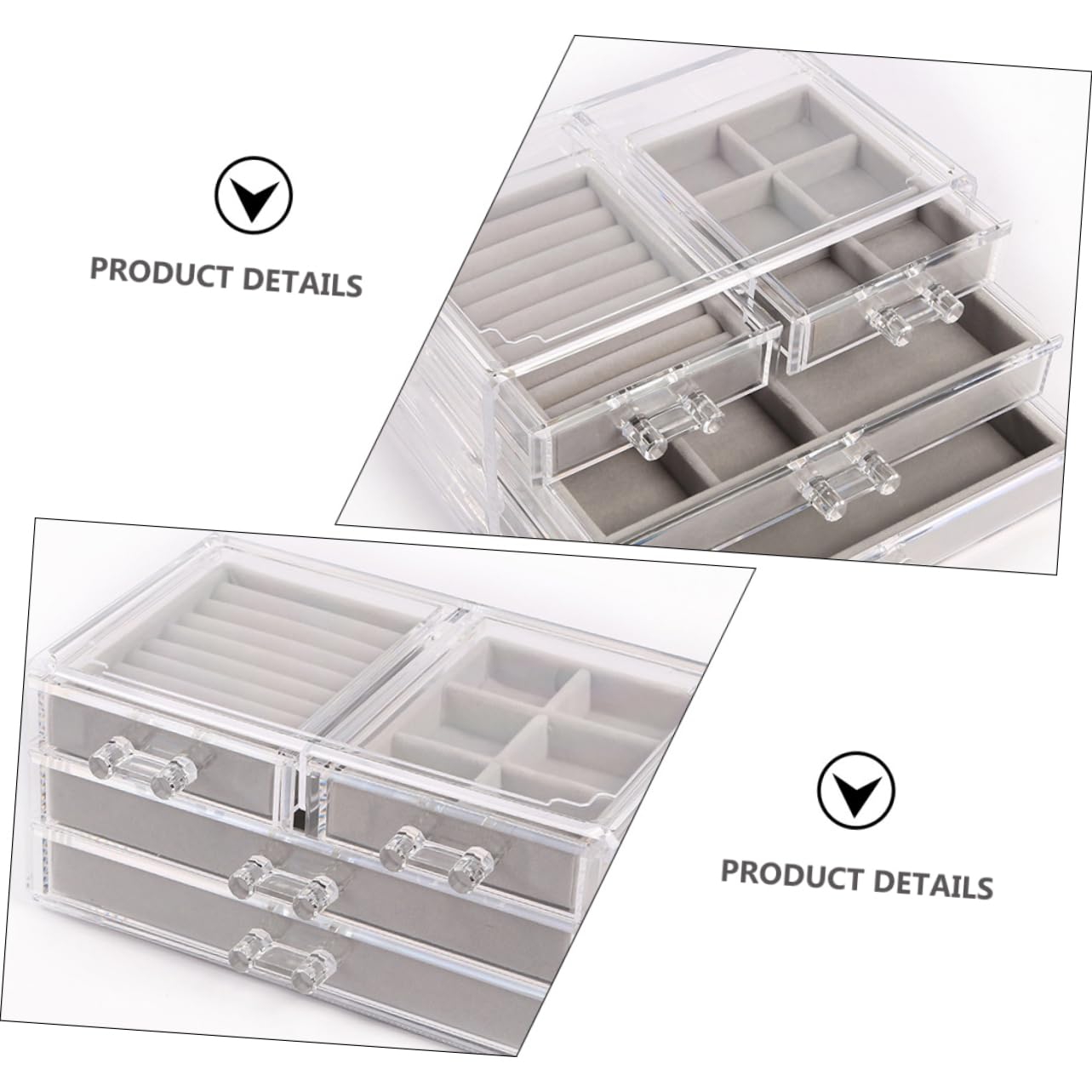 Boîte de Rangement pour Bijoux en Plastique, Tiroirs