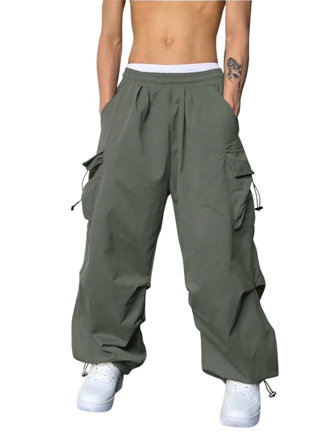 GRECIILOOKS Men’s Regular Fit Low Rise Cargos Trousers | Baggy Cargo Pants for Man | Loose Fit | Treck Pent with Multiple Pockets (Available in Plus Size and Combo Pack of 2) GRECIILOOKS Men’s Regular Fit Low Rise Cargos Trousers | Baggy Cargo Pants for Man | Loose Fit | Treck Pent with Multiple Pockets (Available in Plus Size and Combo Pack of 2)