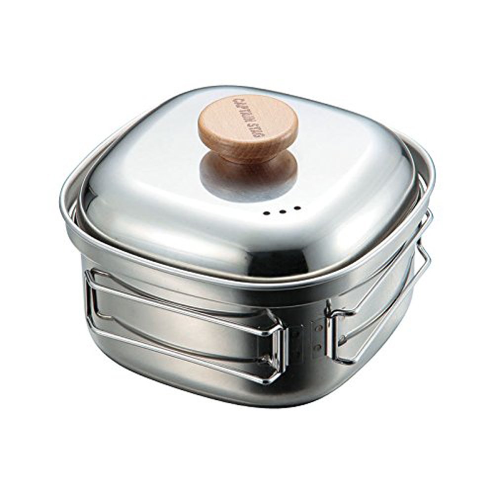 パーコレーターと角型クッカー Amazon | キャプテンスタッグ(CAPTAIN STAG) キャンプ用 鍋 ステンレス