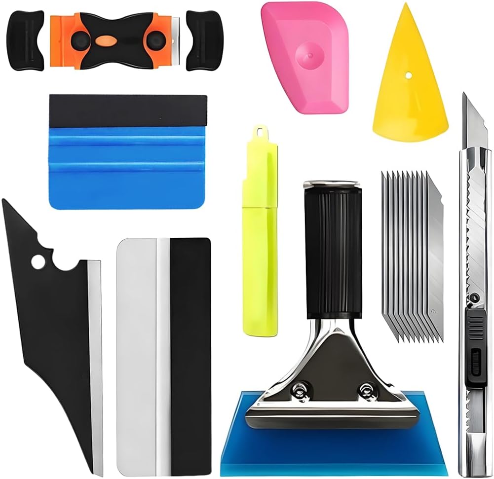 35PCS Car Window Tint Kit, Multi-Function Vehicle Glass Protective Film Installing Tool Set, Automotive Window Film Application Tool, Universal for SUV Automobile Truck