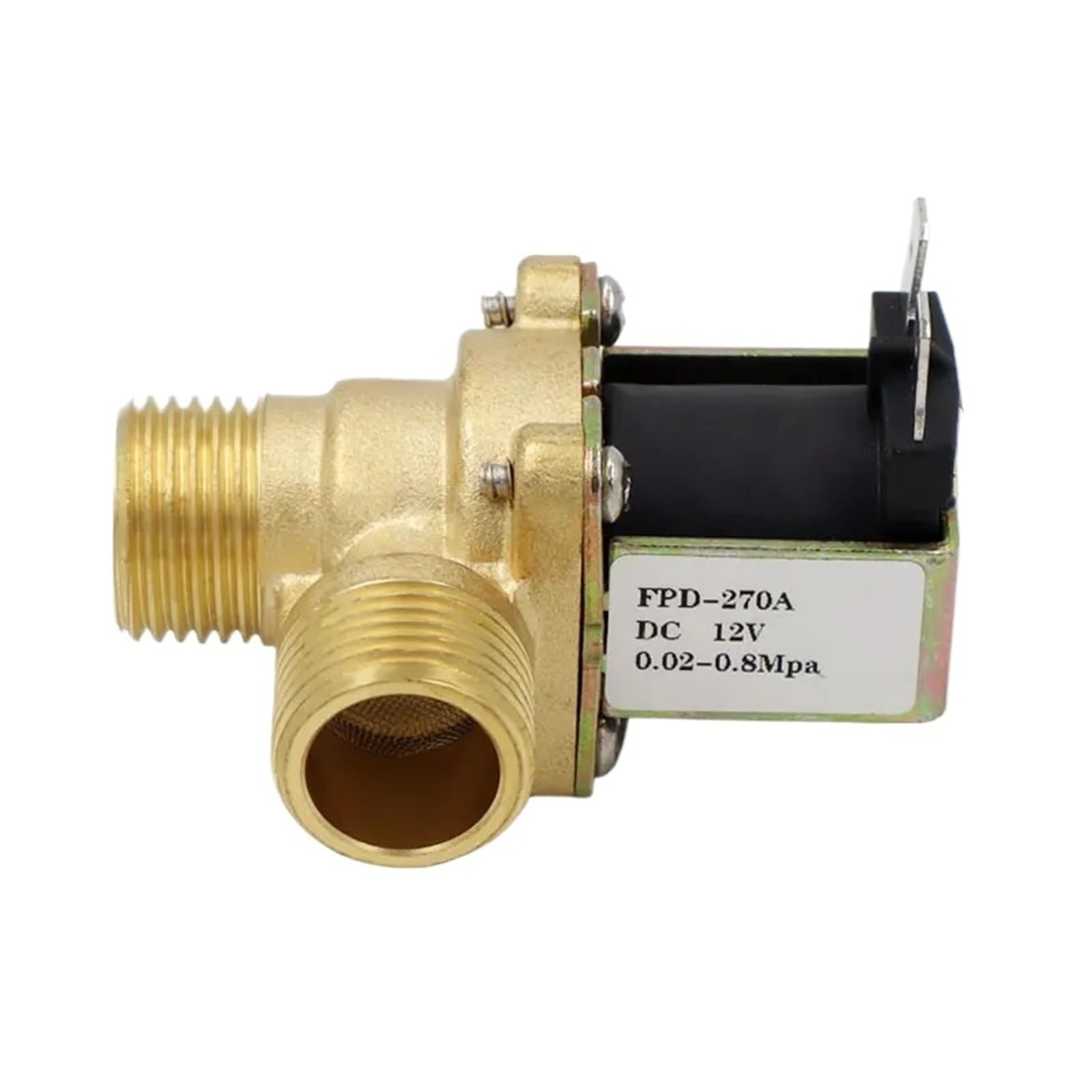 Électrovanne laiton 12V DN15 G1/2 vanne solénoïde eau normalement fermée avec filtre