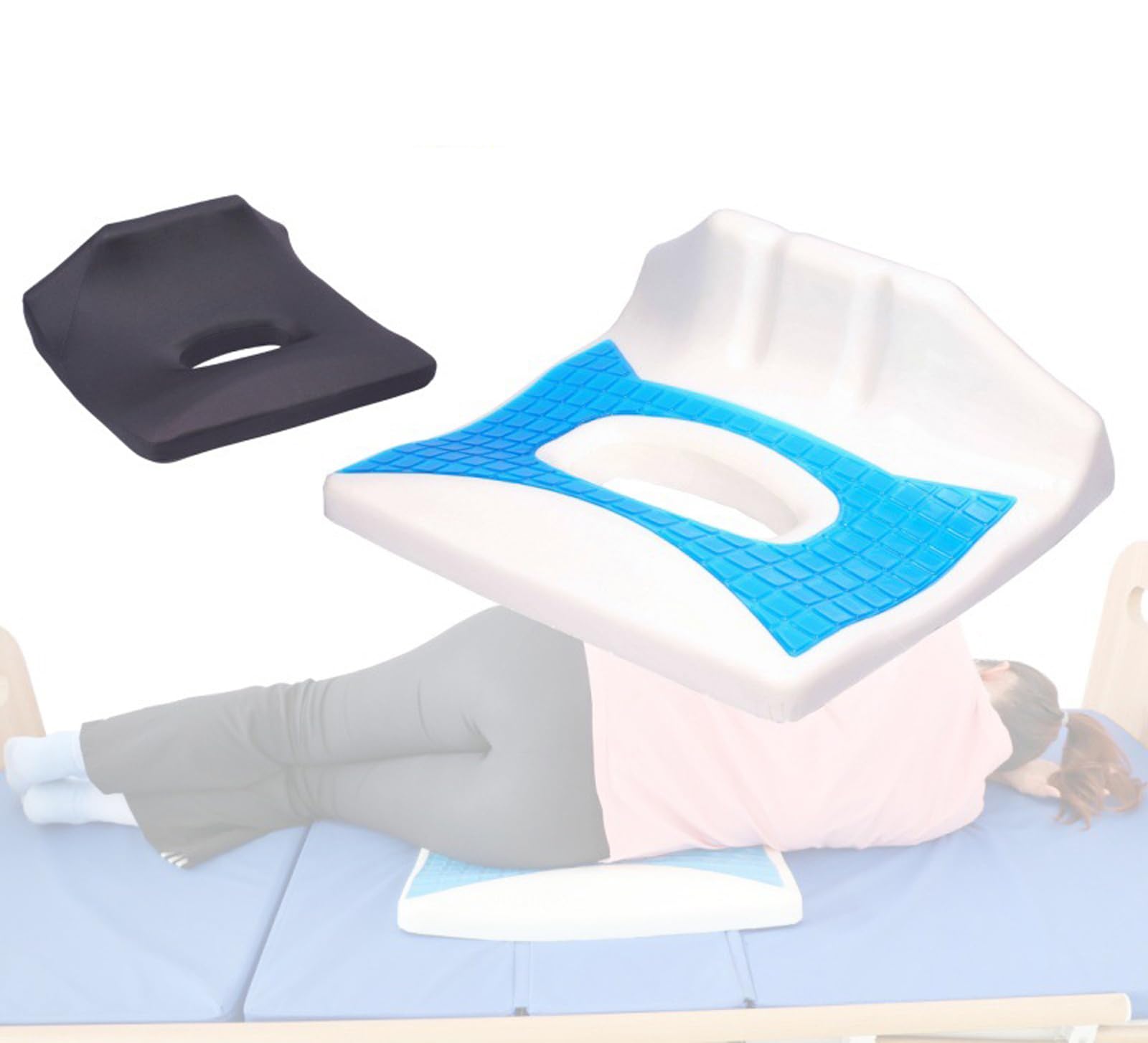 Cojín De Asiento para Coxis, Cojín Antiescaras con Funda Extraíble, Almohada para Coxis con Apertura De Forma Ovalada, para Ancianos, Postrados En Cama, Discapacitados