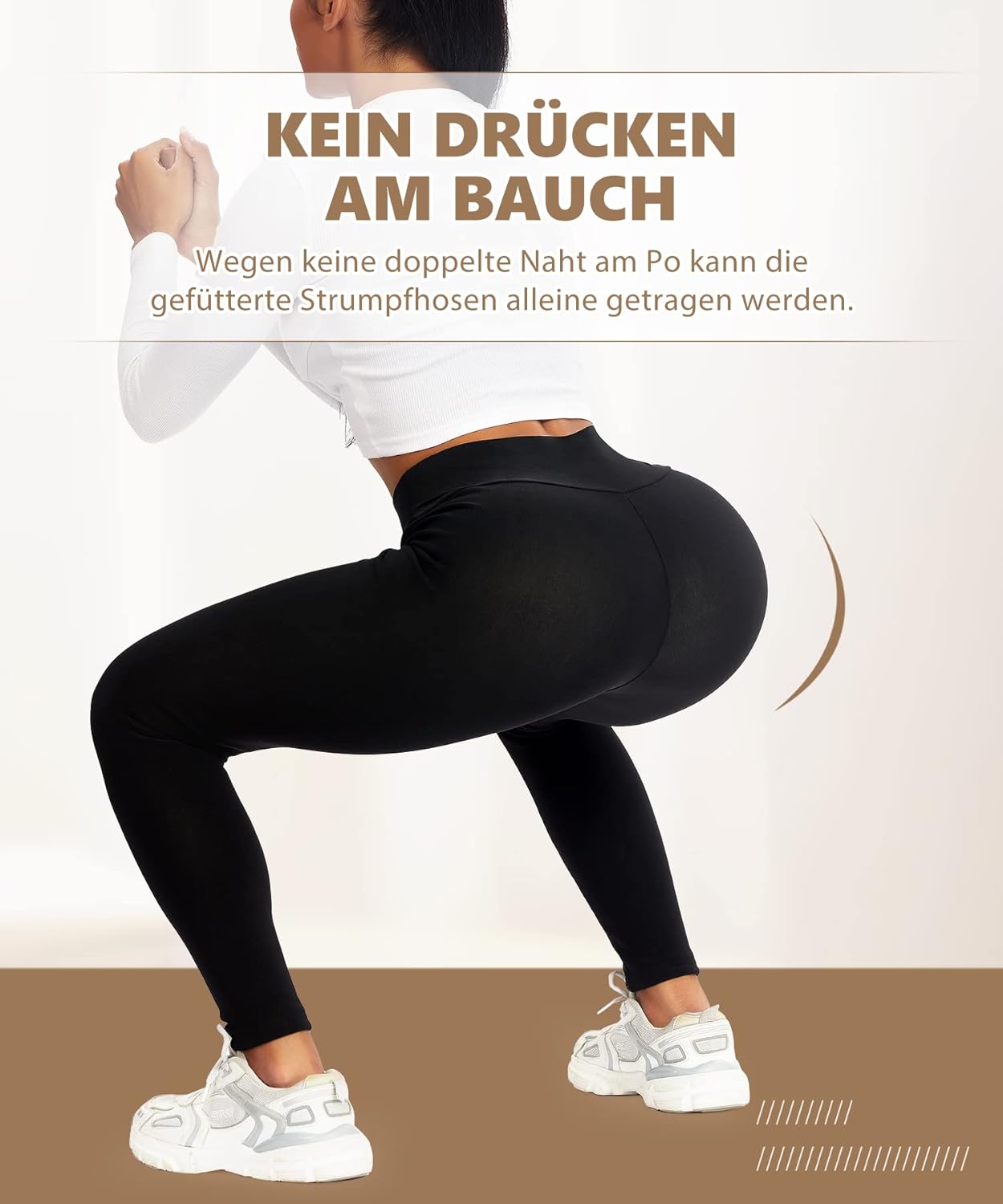 RIOJOY Thermoleggins für Damen Gefütterte Leggings Mit Teddy Fleece Winter Warme Leggings Hose für Alltag - Image 4