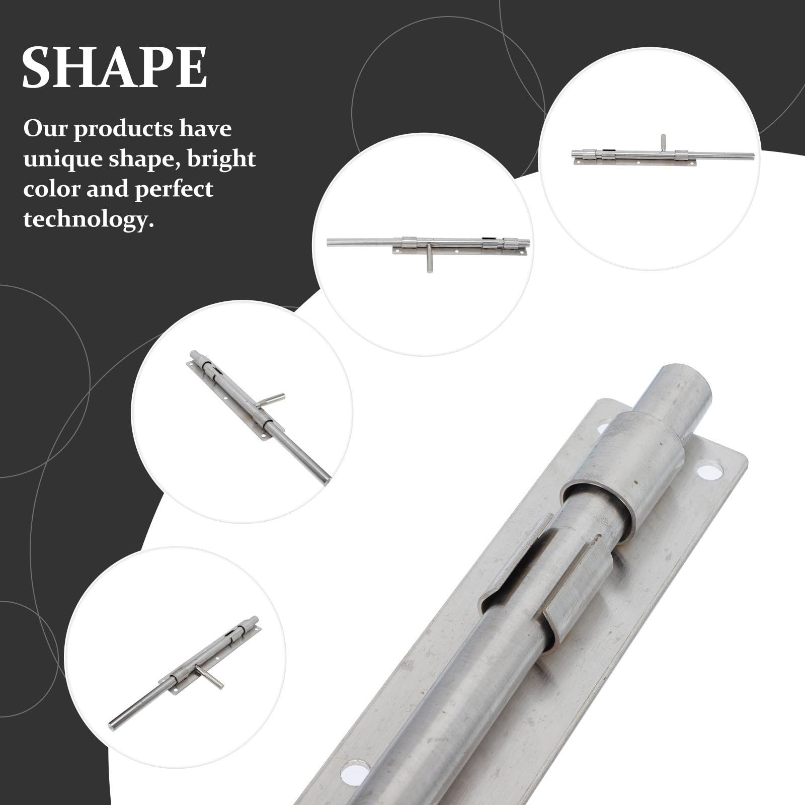 Robuster Edelstahl Torriegel für Zaun und Fenster, Silber