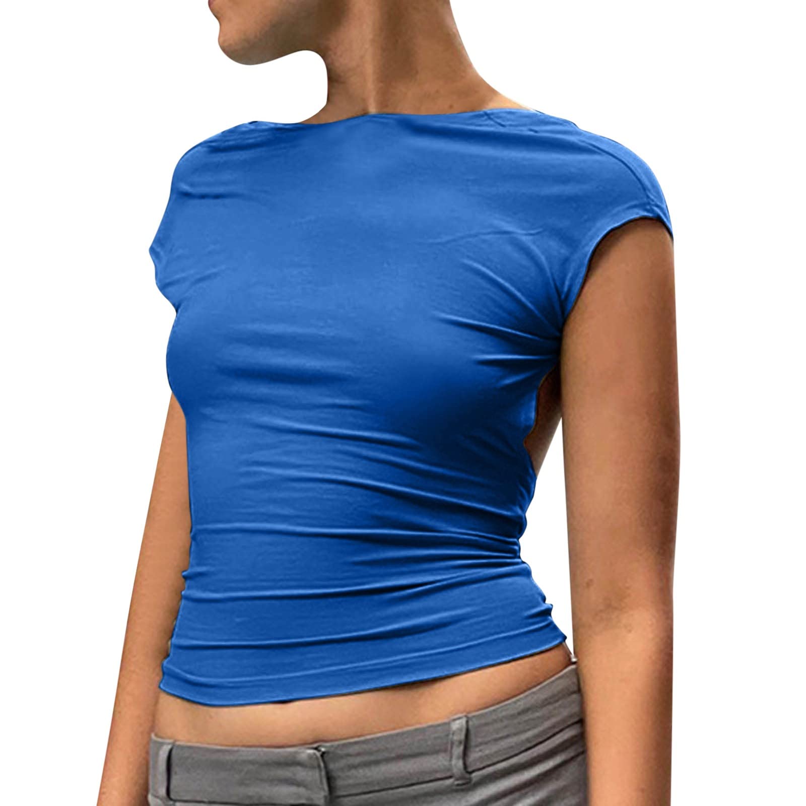 Women's Cotton Racerback Crop Tank Top - Slim Fit Sleeveless For Yoga & Casual Wear - View #7