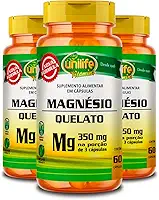 Kit 3 Magnésio Quelato Unilife 60 Cápsulas