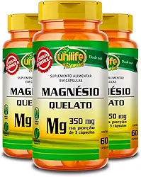Kit 3 Magnésio Quelato Unilife 60 Cápsulas