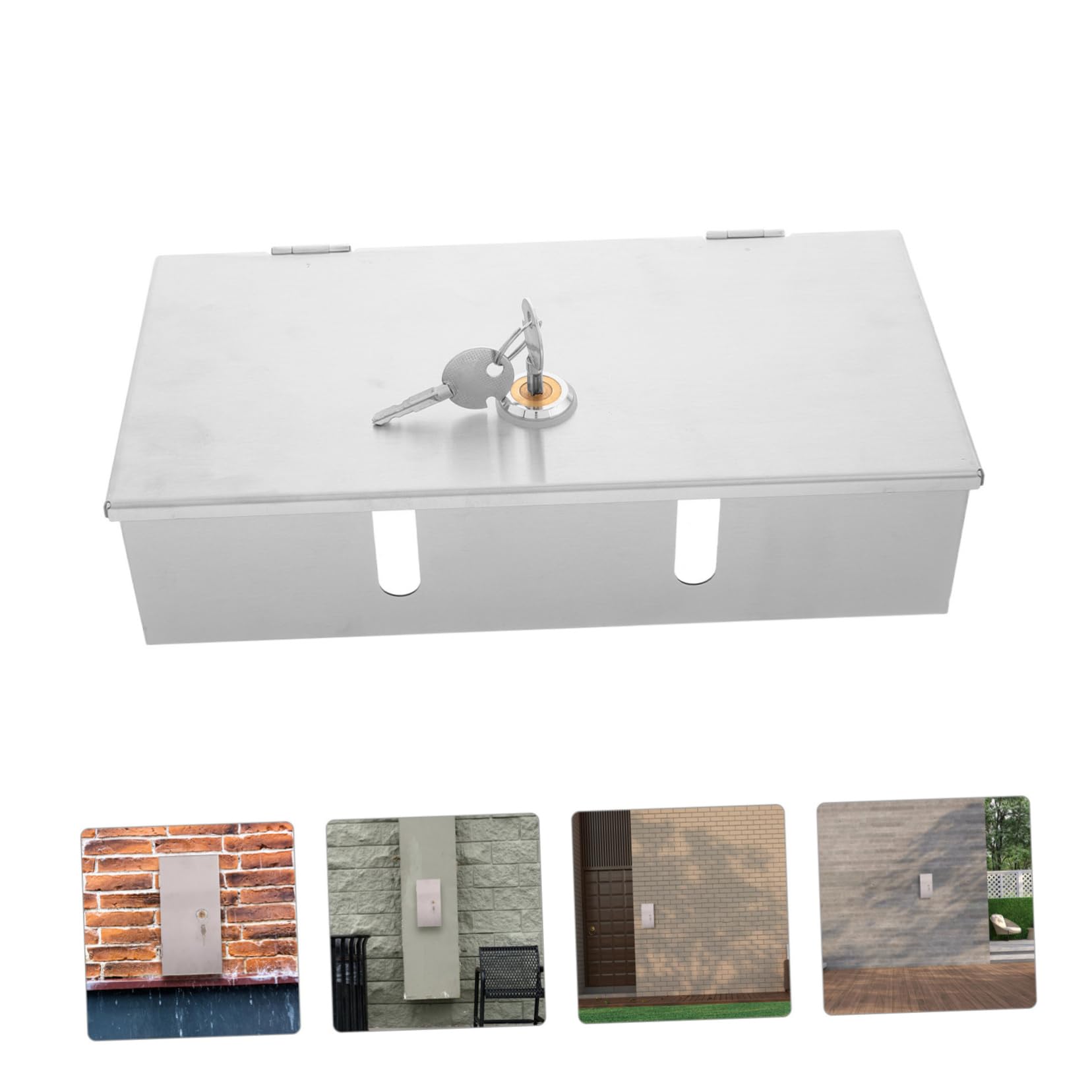 Hemobllo Scatola per Prese Esterne in Acciaio Inossidabile con Chiusura a Chiave, Design Doppio, Resistente alla Pioggia per Veicoli Elettrici e Attrezzature Outdoor