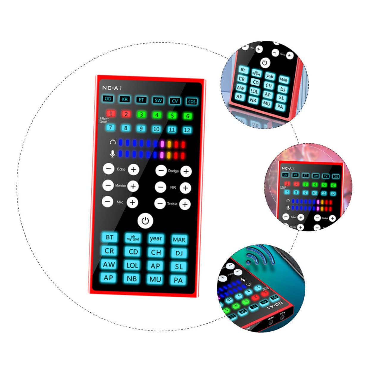 jojofuny Cambia Voce Per Scheda Audio Per Streaming Live Mixaggio Di Schede Audio Esterne Strumento Di Modifica Della Voce Del Computer Per La Riduzione Del Rumore Riverbero