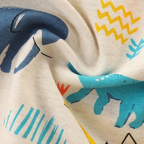 Image of GFQLONG 2 Pack Toddler Boys Long Sleeve Pullover Crewneck Tops Shirts, Cotton Warm Dinosaur Cartoon Sweatshirts,Blue+Gray,3-4T
