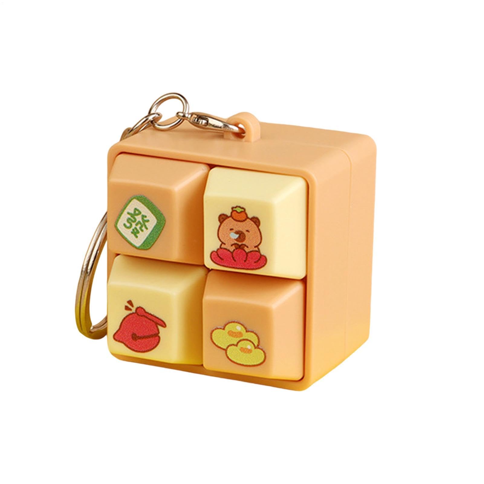 Four Square Clicker Fidget - Keyboard Key Chain | Capybara Bag Charm with Fun Feature, Stress Gadget with Cute Design, Keyboard Key Chain, Fidget Toy for Kids Stress Relief