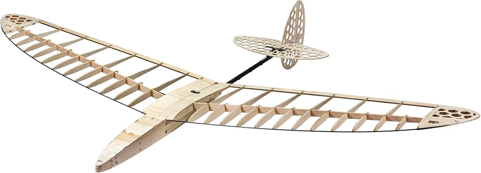 Balsa Wood Glider FD12 1200mm Wingspan Windrunner F3K Discus Launch Glider, RC Airplane Kit for Adults, DIY Building and Aerobatic Flight KIT+Servos+Film Pack+Bag