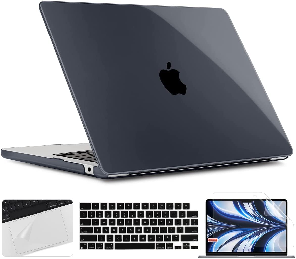 OJOS Compatible with MacBook Air 13.6 Inch Case 2022 Release Model A2681 M2 Chip, Plastic Hard Shell Cover with Trackpad Film & Keyboard Cover & Screen Film MacBook Air M2 Accessories, Glossy Black (B0BBTVBJ1Y) Amazon Price History, Amazon Price Tracker