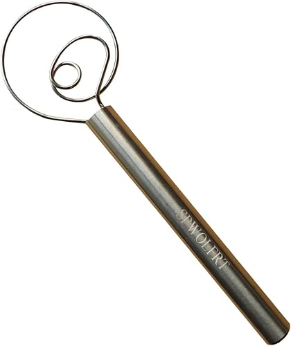 Batidor de masa danesa de 12 pulgadas de acero inoxidable estilo holandés de pan de huevo batidora de mano batidora de cocina pastelería