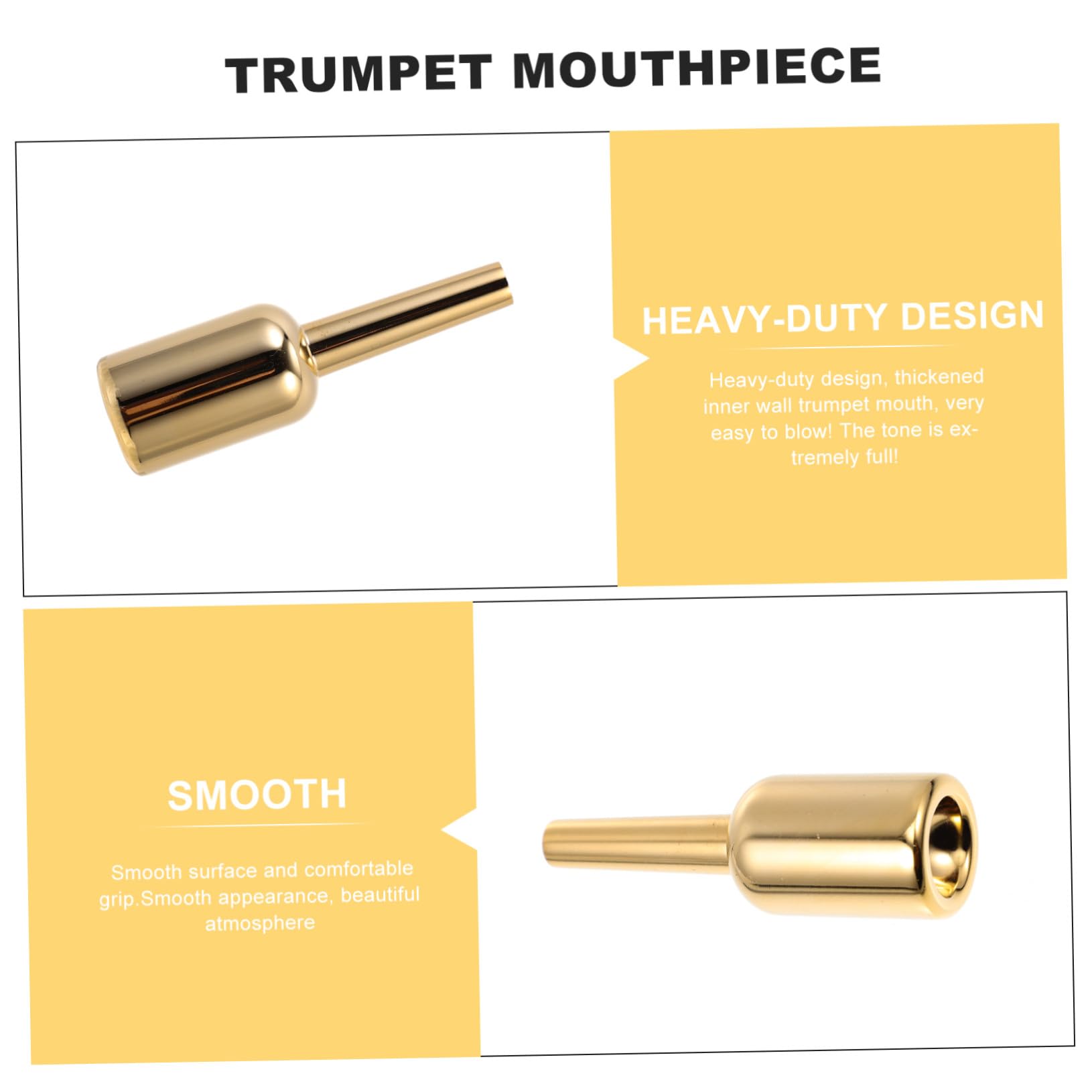 GALPADA Mouthpiece per Tromba Dorato, Modello 3C, Finitura in Doratura, Sensazione Confortevole, Accessorio per Professionisti e Principianti