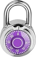 Vista 9 de Candado de combinación de 1 unidad, candado de combinación de esfera fija con diferentes combinaciones, 2 pulgadas de ancho. Placa giratoria azul