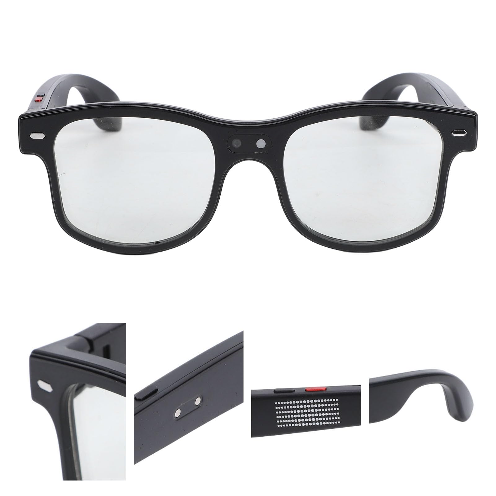 Sxhlseller Occhiali Intelligenti AI con Fotocamera e Audio, Occhiali Traduttori in Tempo Reale da 8 MP 1200P Anti Luce Blu con Lenti di Ricambio, Supporto per ChatGPT per Riunioni di