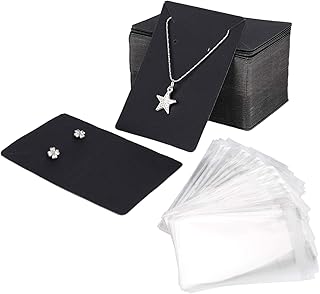 QH-Shop Karten Schmuck Display Kraftpapier Schmuck Ohrringe mit OPP Zellophan Selbstklebende Taschen für DIY Verpackung Di...