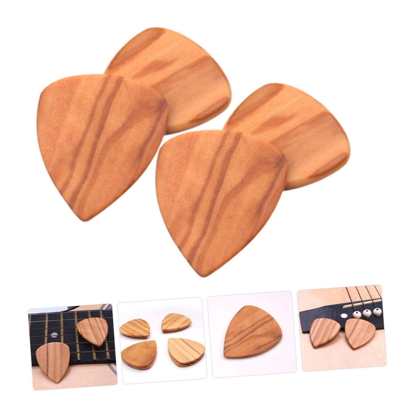 Toyvian 16stücke Olivenholz Gitarrenplektren Leichte Langlebige Plektren Für Akustik Gitarre Ergonomisches Design Für Perfekten Halt Für Gitarristen Und Musikliebhaber Hochwertige
