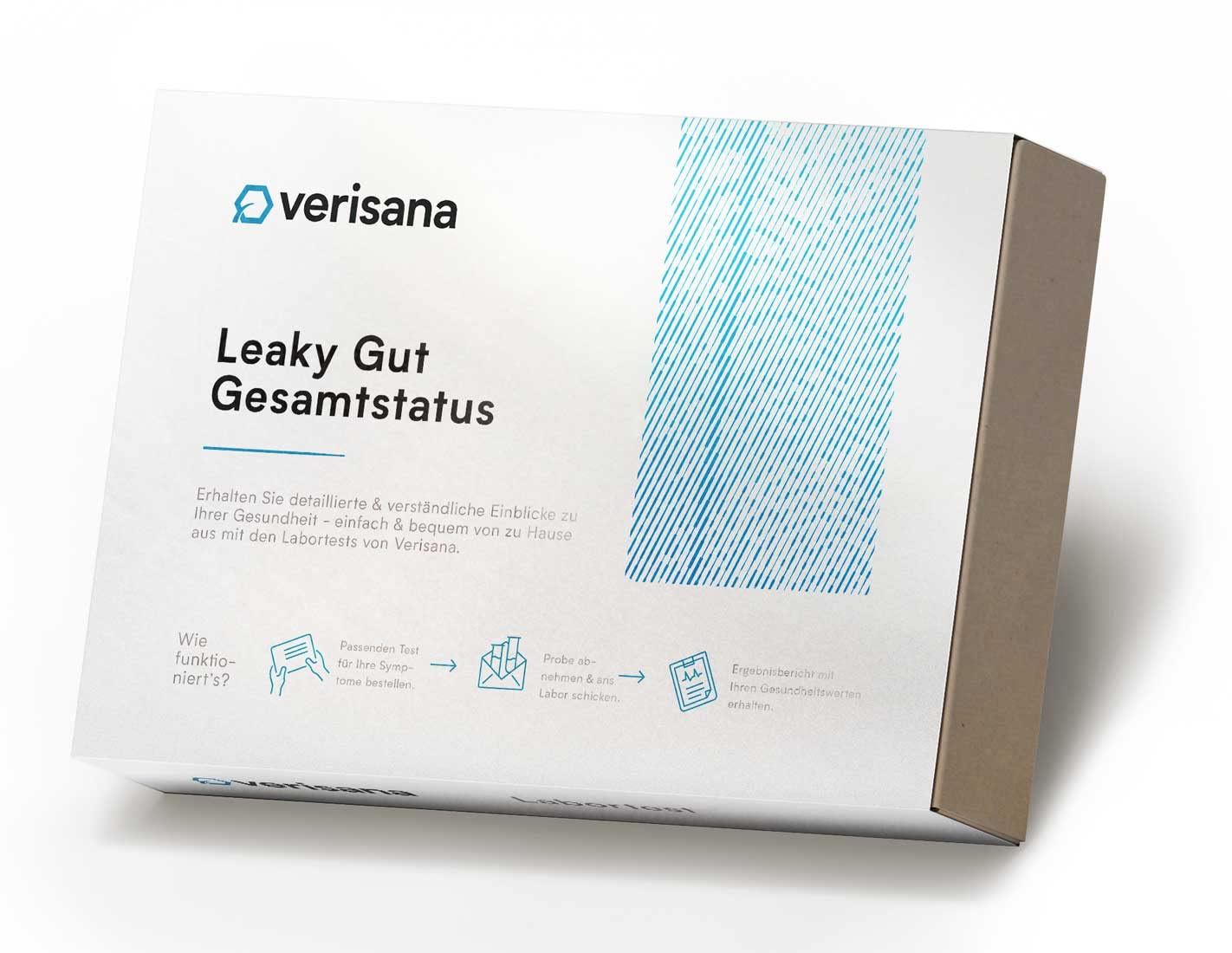 Verisana | Leaky Gut Gesamtstatus Stuhltest | Test auf Durchlässigen Darm, inkl. Zonulin, Alpha-1-Antitrypsin, Beta Defensin 2 & sIgA | Nachweis von Leaky Gut, Candida, Darmflora, Helicobacter pylori