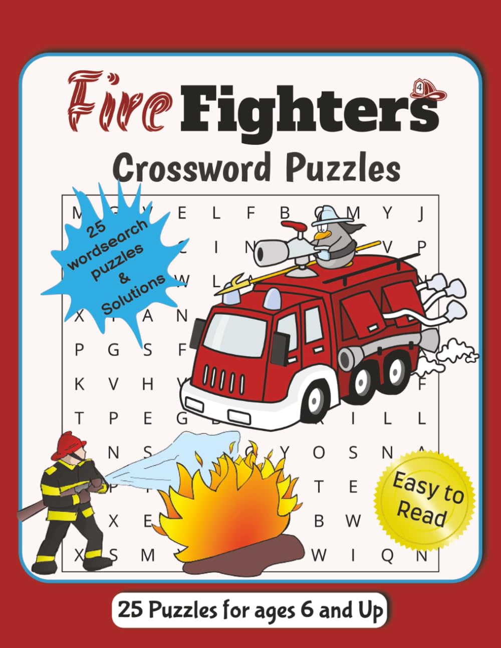 Fire Fighters Crossword Puzzles: Fire Fighters Wordsearch_Fireman_Fire Rescue Team puzzle book