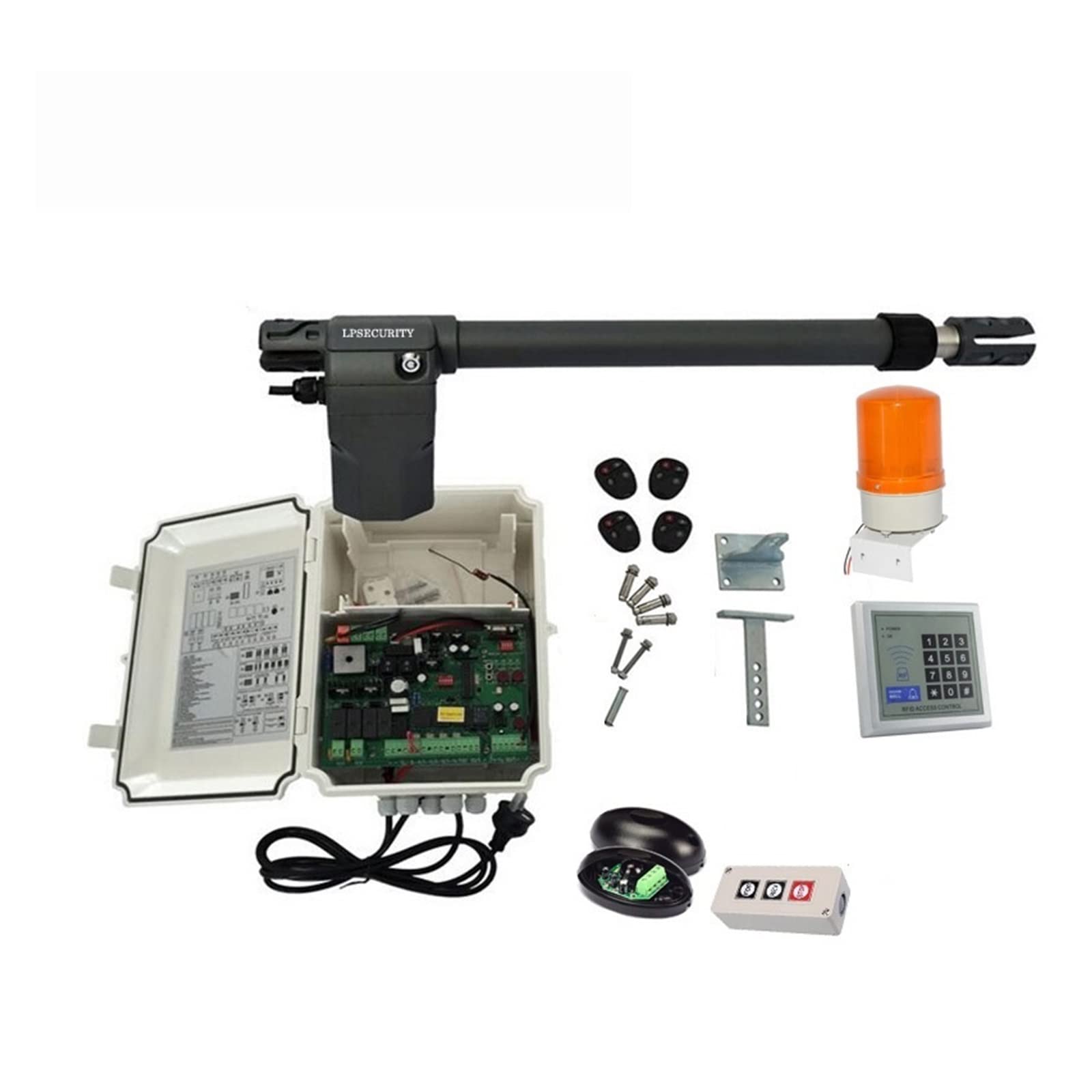 Motore per cancello scorrevole, Unità oscillante for operatore residenziale automatico con apertura a braccio oscillante singolo for sicurezza domestica/fattoria/garage/azienda(Kit4)