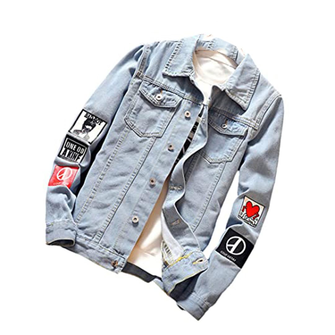 chamarras de mezclilla estampadas hombre