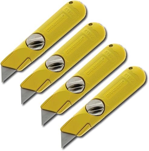 Miniatura 1 de Grabber Cuchillo de hoja fija de metal para paneles de yeso, hoja de cambio fácil, no retráctil (paquete de 4)