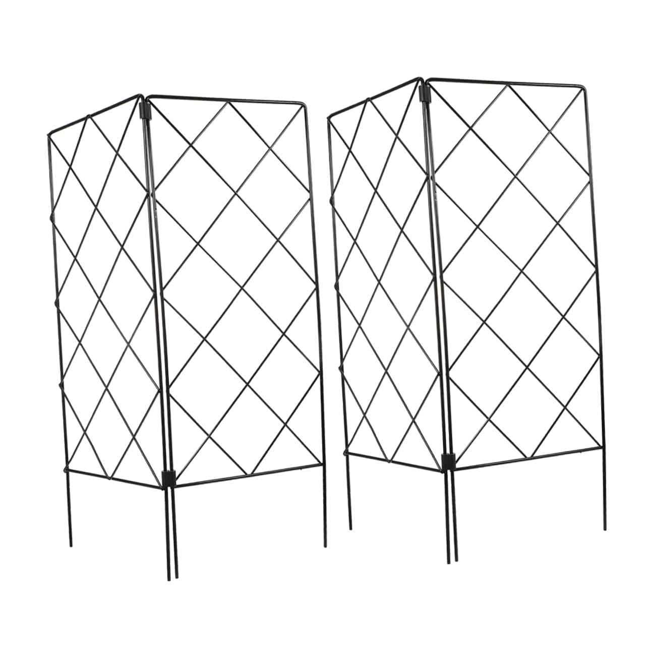 Treillis Pliant pour Plantes Grimpantes, 2 Pièces en Fer Noir