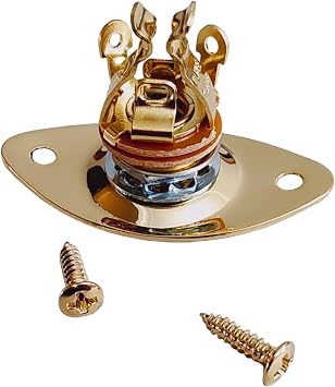 Indented Oval Jack Plate Gold US Spec with Pure Tone Jack and Hardware