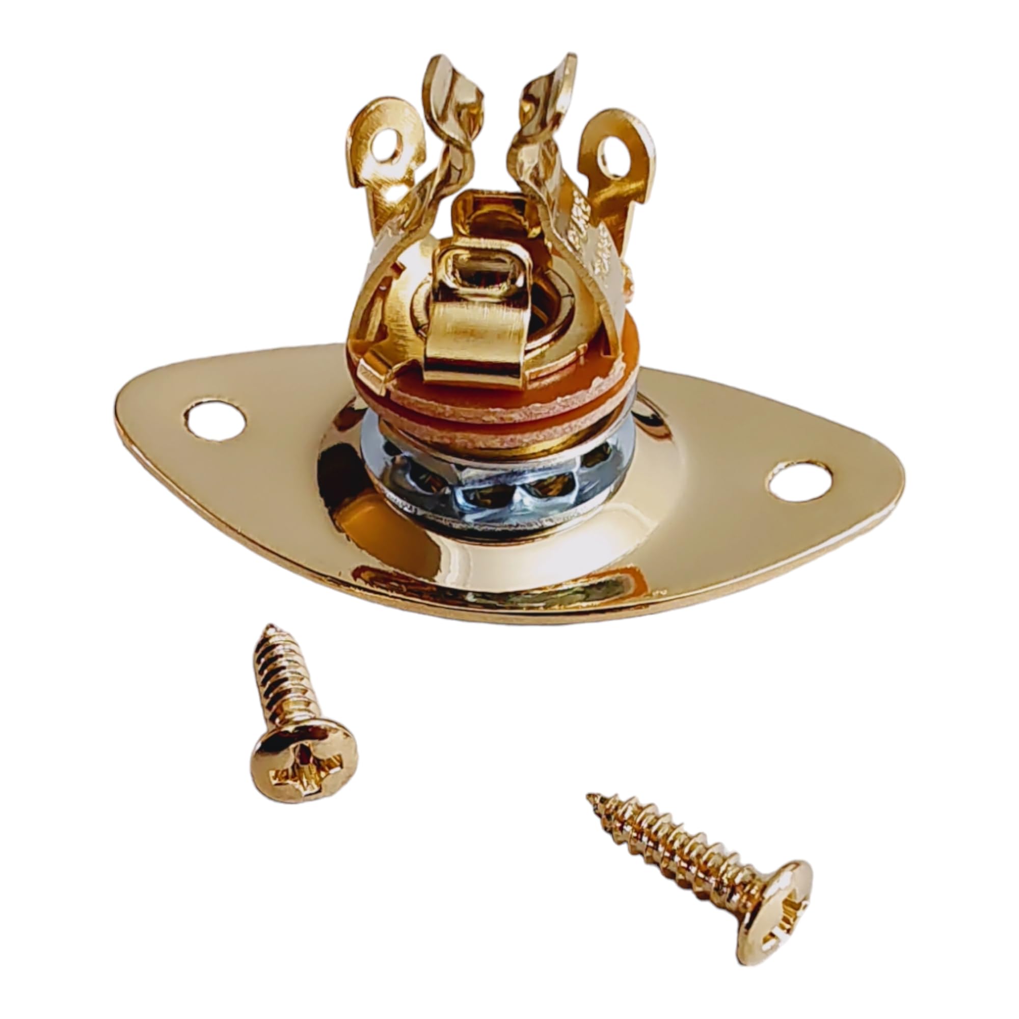 Indented Oval Jack Plate Gold US Spec with Pure Tone Jack and Hardware