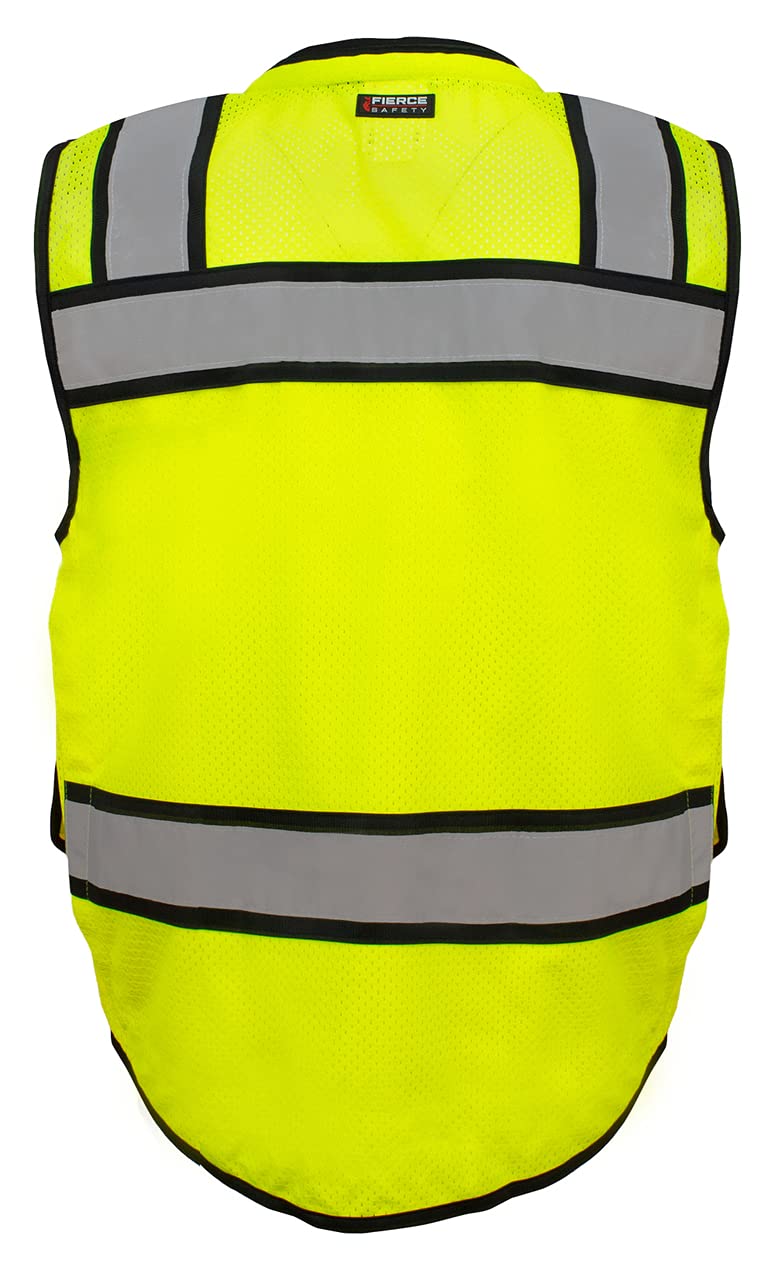 SU350G Surveyors Class 2 Green Safety Vest with Tablet Pockets and Neck Padding| Meets ANSI/ISEA 107-2015 standard/Large