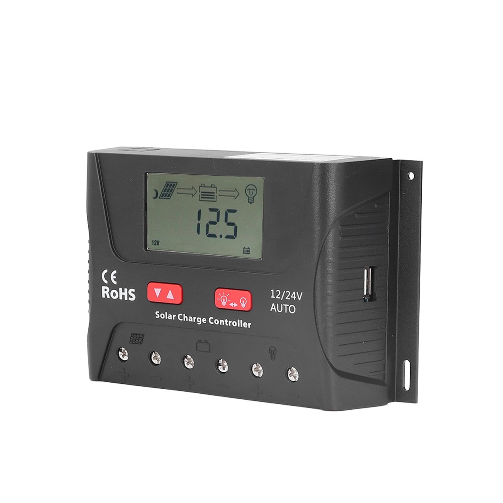 Kontroler Solarny 30 A 12 V/24 V PWM z Wyświetlaczem LCD — Automatyczna Identyfikacja Napięcia, Parametry, Solidne Funkcje Pojazdy Kempingowe, Jachty i Systemy Zasilania energią słoneczną