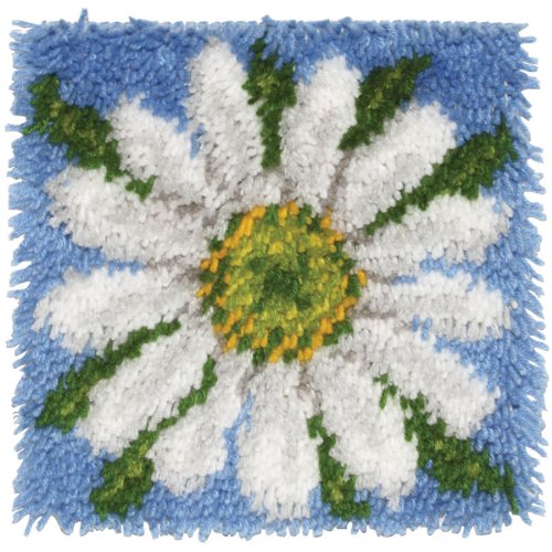 Image of Wonderart Daisy Latch Hook Kit, 12 inch X 12 inch