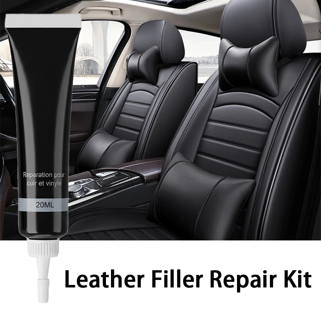 Cuero Liquido Reparador Negro Kit Reparador de Cuero para Asientos de Coche, Sofás, Zapatos y Chaquetas, Tinte Reparador Cuero Sintético y Vinilo
