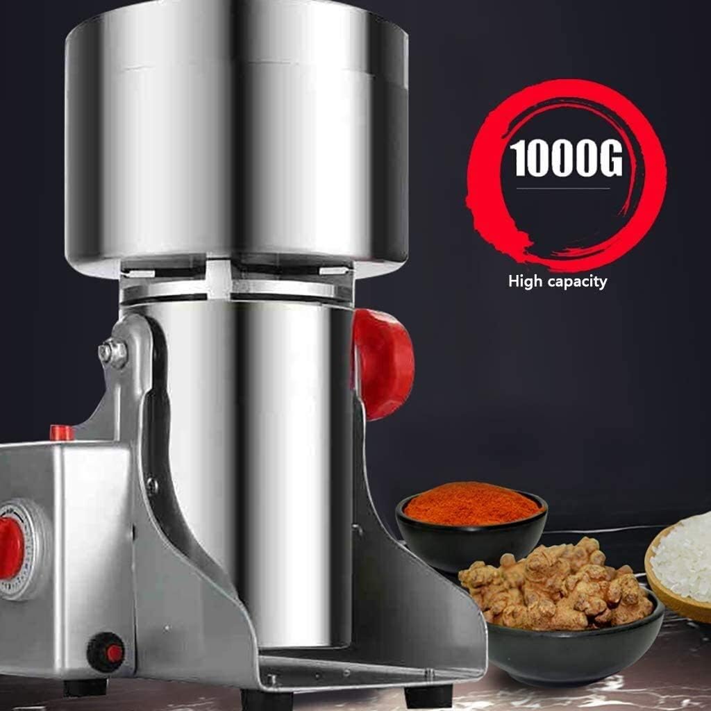 Grain Grinder Mill 1000g Grain Grinder Mill 2800W Powder Machine Flour Mill Grinder Electric Grain Mill Grinder for Herb Pulverizer Food Grade Stainless Steel