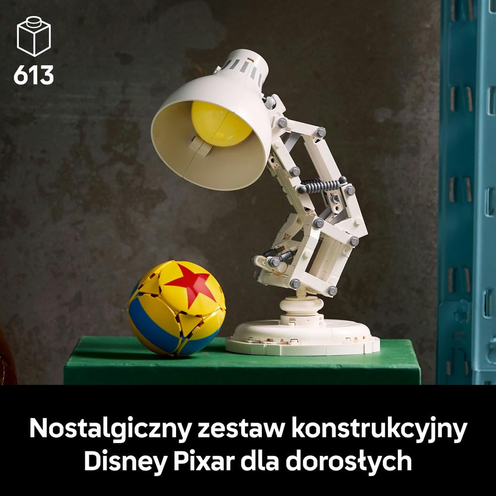 LEGO Ideas Disney Pixar Luxo Jr. 21357 | Model lampki, dekoracja do domu, prezent dla fana Pixar, 613 elementów