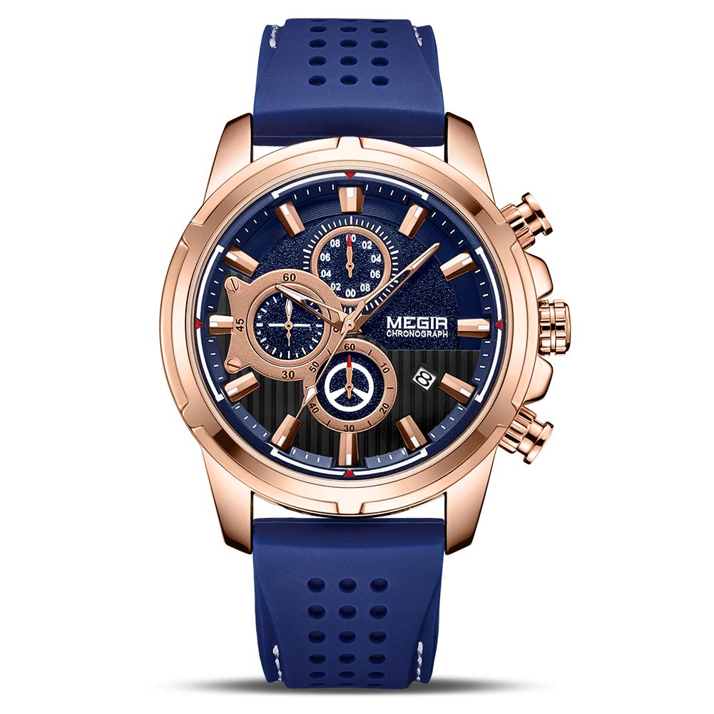 Orologio da uomo MEGIR alla moda, cronografo con quadrante
