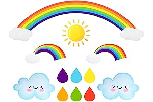 Glenmal Rainbow Cardboard Cutouts for Educational Decorations and Party Supplies