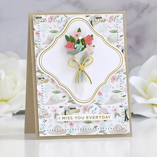 Miniatura 4 de hinana Troqueles de metal de flores, hojas de flores, plantillas de corte de ramo de hojas para manualidades, álbumes de recortes, fotos, papel