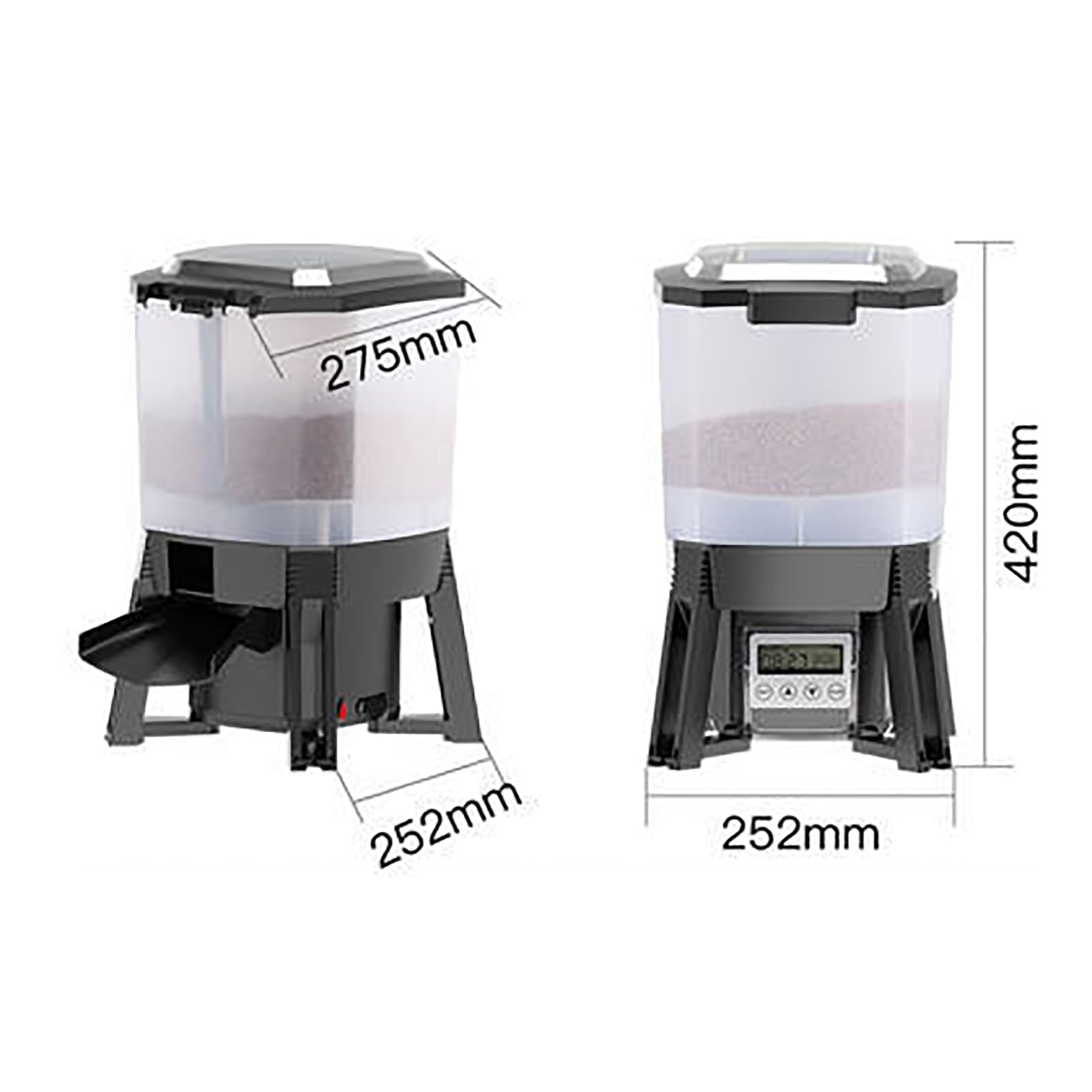 Distributeur de Nourriture Électrique pour Poissons, Mangeoire Solaire Automatique pour Poissons, Distributeur de Nourriture pour Aquarium 6l Grande Capacité, Conception d'alimentation dispersée à 120