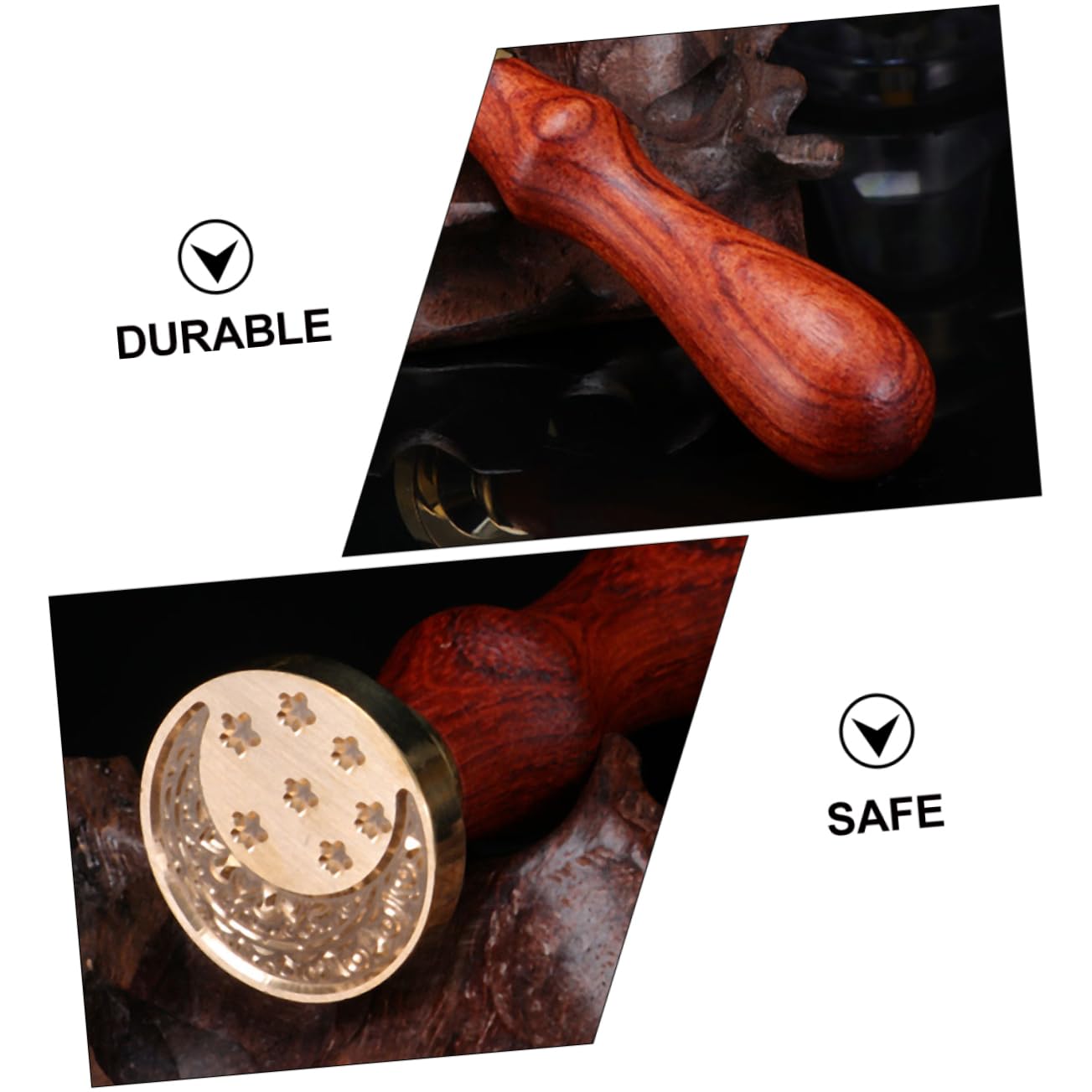 DOITOOL 6 Sätze Retro Wachs Siegelstempel mit Holzgriff Kopf Griff für Einladungen Umschläge Diy und Kreative Bastelprojekte