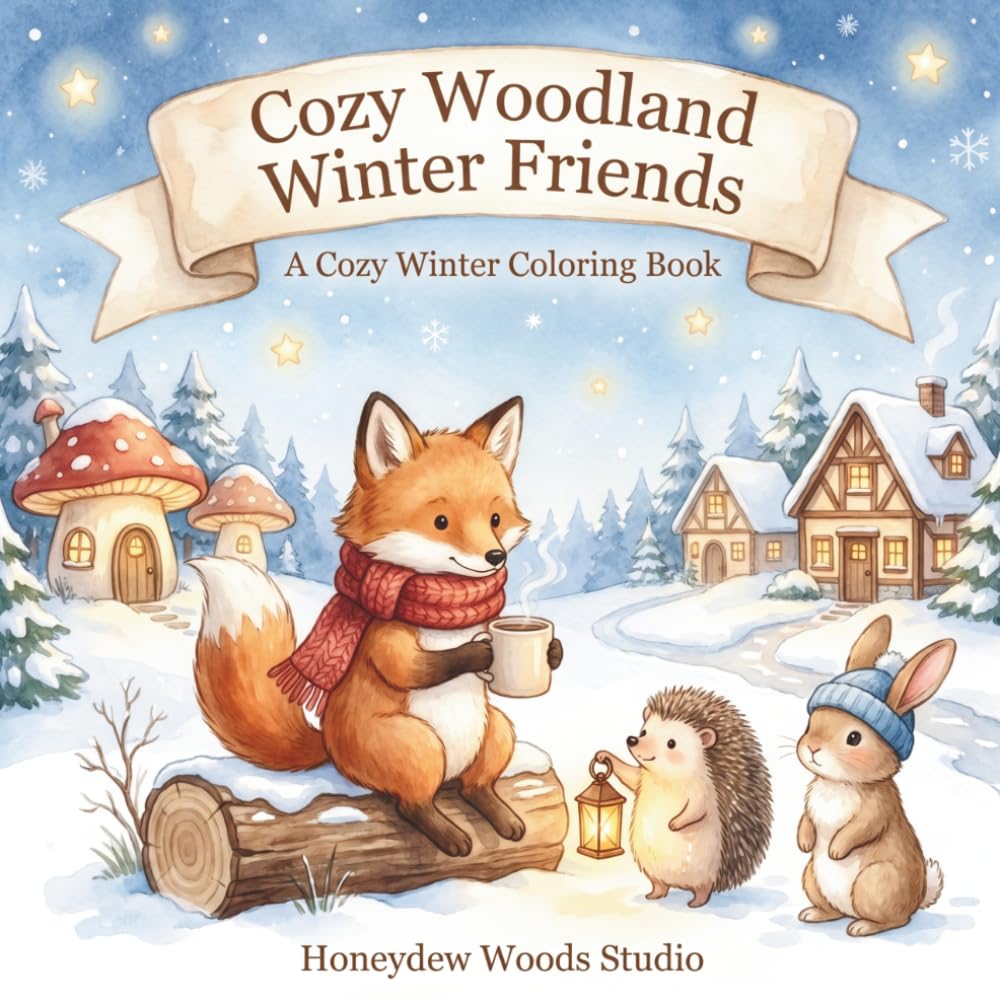Cozy Woodland Winter Friends: A Cozy Winter Coloring Book