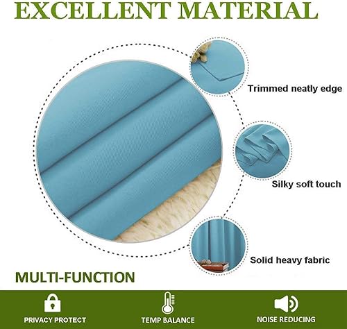 Miniatura 4 de Cortinas opacas con tejido satinado de mezcla de poliéster y algodón satinado para oscurecer la habitación