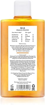 Q+A Vitamin C Shimmer Body Oil 150ml, Radiance Body Moisturiser