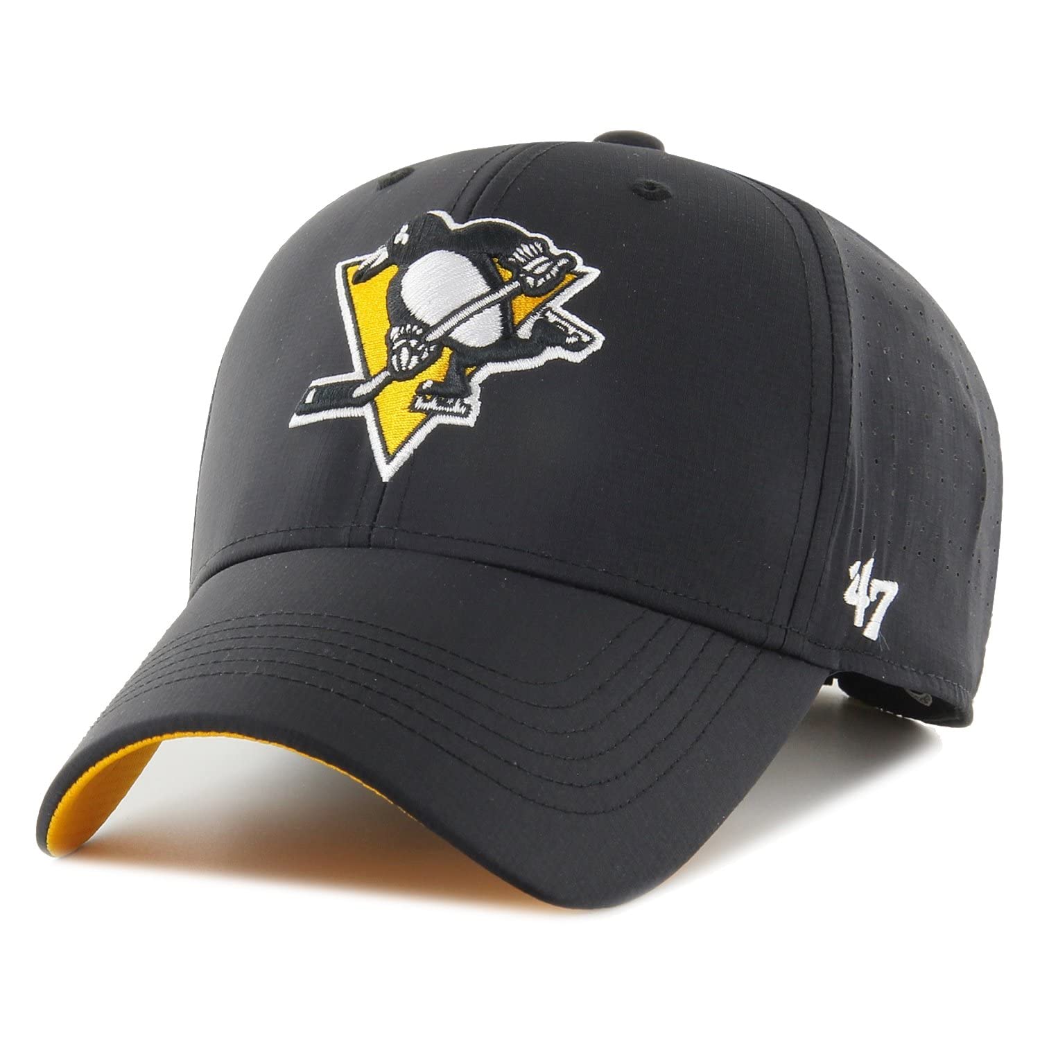 Unisex Black 47 Brand Relaxed-Fit Ripstop Cap - Line Pittsburgh Penguins