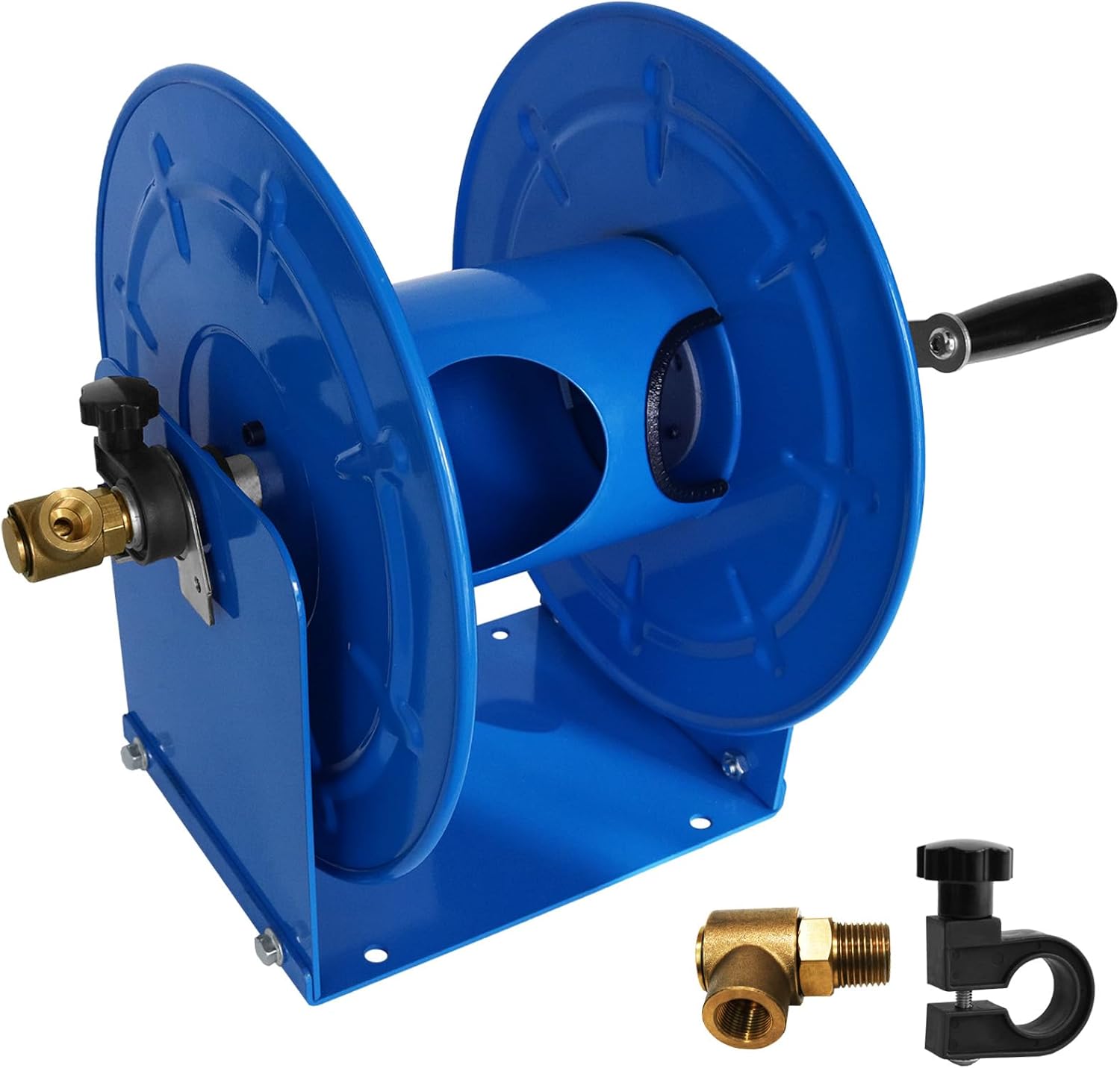 4500 PSI Pressure Washer Hose Reel & Dual Hose Kit: 100ft 3/8" & 200ft 1/4" Manual Heavy Duty Reel with M22 Fitting for Wall/Trailer Mount