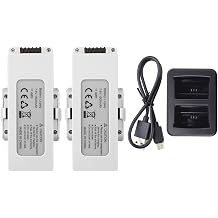2PCS 7.6V 1500mAh Lithium Battery with 2 in 1 Charger for HS510 F30 Brushless Folding Quadcopter Spare Parts Aerial Remote Control Drone Battery